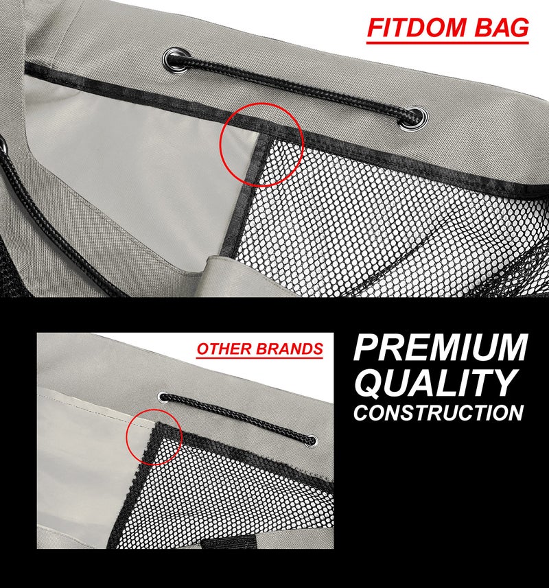 Fitdom Heavy Duty XL Soccer Mesh Equipment Ball Bag w/Adjustable Shoulder Strap Design for Coach. with an Over-Sized Front Pocket for Sporting Accessories. Best for All Outdoor & Water Gears - Image 5
